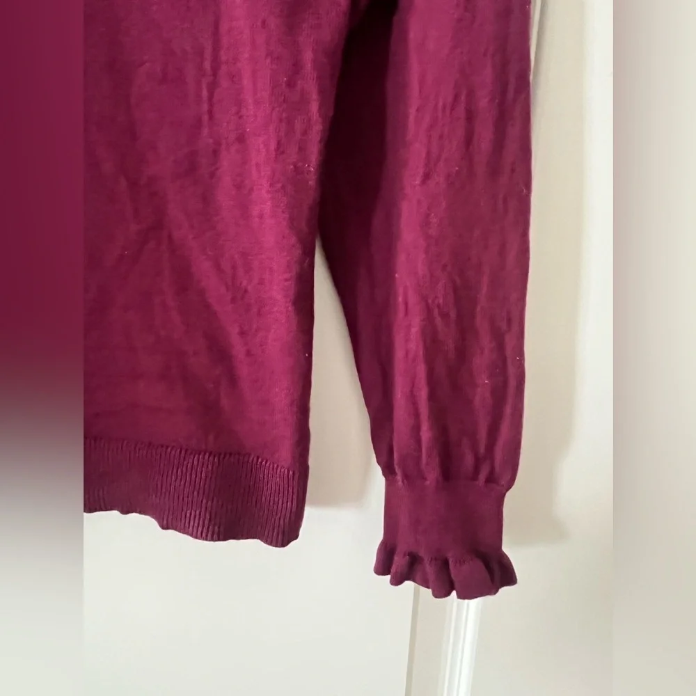J. Crew Women's Plum Long Sleeve Sweater with Button Detail Size Small